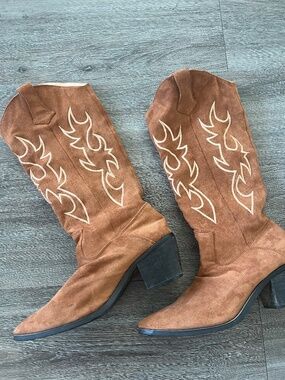 Western Cowgirl Cowboy Ankle To Mid Calf Booties Punk Size 8